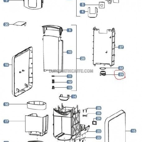 GRUPPO PILETTA SERBATOIO LAVAZZA EP MINI