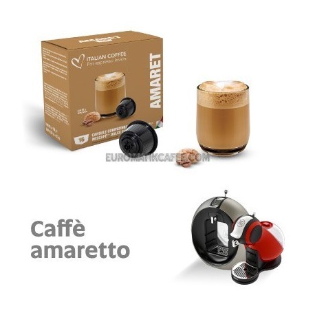 16 CAPSULE " ITALIAN COFFE " COMPATIBILI DOLCE GUSTO " CAFFE AMARETTO "