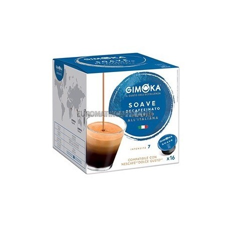 16 CAPSULE CAFFE GIMOKA DECAFFEINATO GUSTO DELL'ECCELLENZA SOAVE -  " DOLCE GUSTO"