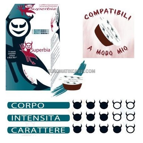 16 CAPSULE CAFFE "SUPERBIA" SUPERBO  COMPATIBILI LAVAZZA A MODO MIO