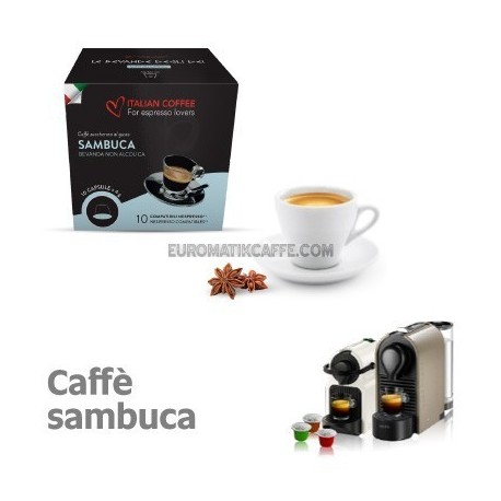 10 CAPSULE CAFFE AL GUSTO DI SAMBUCA COMPATIBILI NESPRESSO "ITALIAN COFFE"