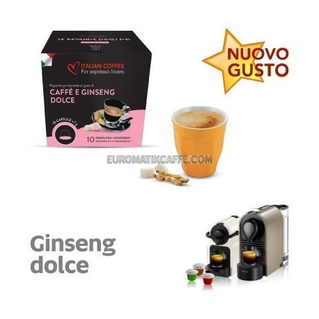 10 CAPSULE CAFFE AL GINSENG DOLCE COMPATIBILI NESPRESSO "ITALIAN COFFE"