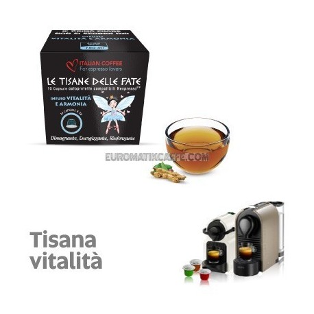 10 CAPSULE TISANA VITALITA' E ARMONIA COMPATIBILI NESPRESSO " ITALIAN COFFE "