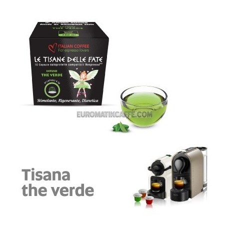 10 CAPSULE TISANA THE VERDE COMPATIBILI NESPRESSO " ITALIAN COFFE "