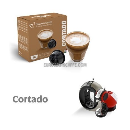 16 CAPSULE " ITALIAN COFFE " COMPATIBILI DOLCE GUSTO " CAFFE MACCHIATO - CORTADO "