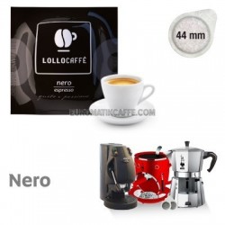 100 cialde Lollo caffè gusto Nero Espresso in carta filtro pods Ese 44mm