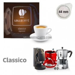 100 cialde Lollo caffè gusto Classico Espresso in carta filtro pods Ese 44mm