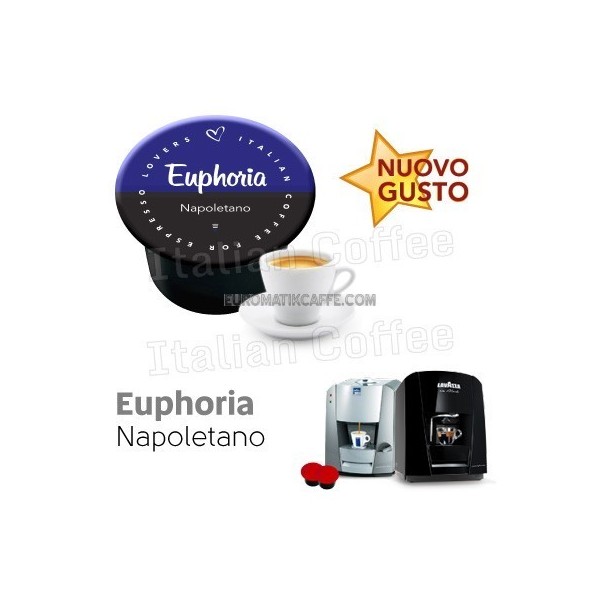 50 cialde capsule Italian Coffee Euphoria compatibili Lavazza Blue e In  Black Nims